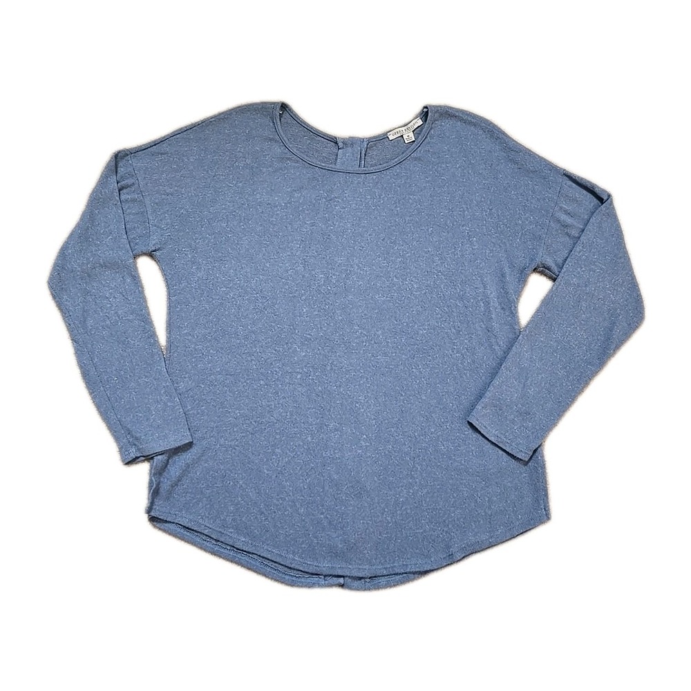 Green‎ Envelope Los Angeles Womens M Blue Long Sleeve Top BUTTONS In The Back